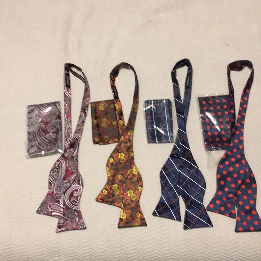 Bow ties w/ matching pocket squares